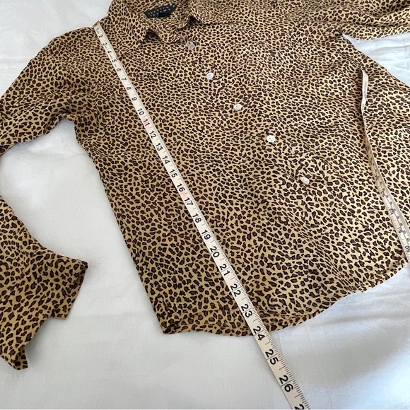 100% Silk Spencer Jeremy Vintage Leopard Print Blouse Top Size 10 - Picture 10 of 10